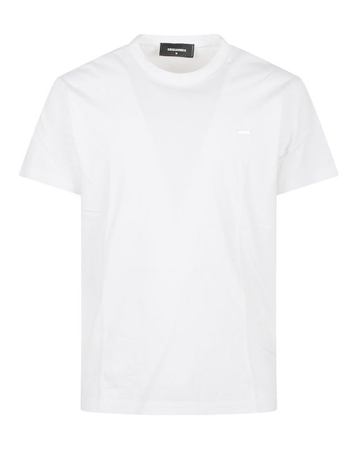 DSquared² White Cotton Tee With Subtle Logo Detail for men