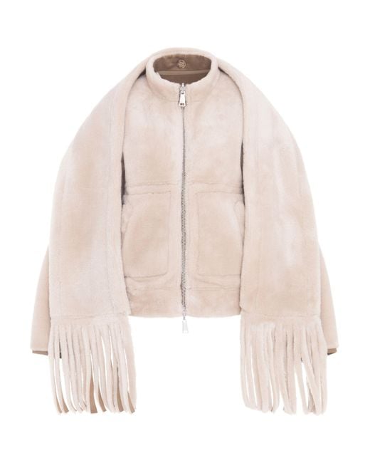 Urbancode Natural Bomber Jacket With Scarf