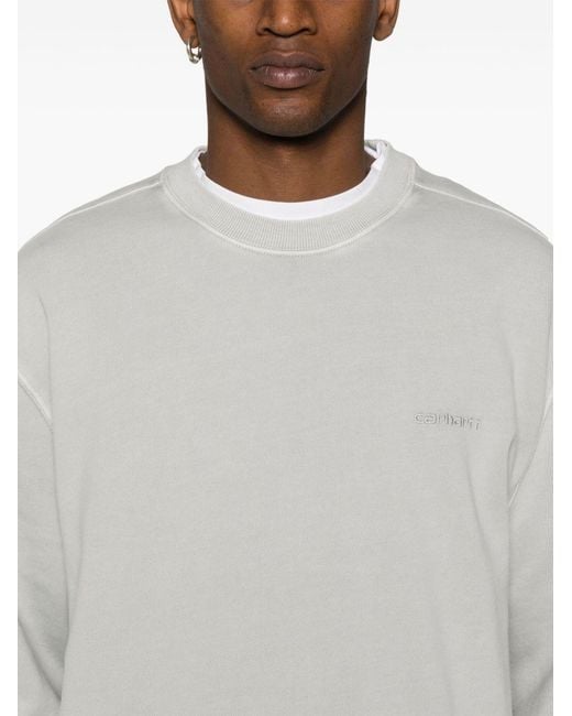Carhartt White Duster Script Cotton Sweatshirt for men