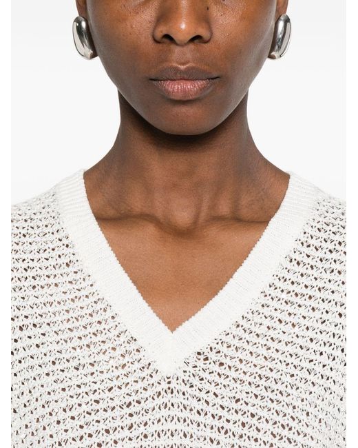 Fabiana Filippi White Openwork Top