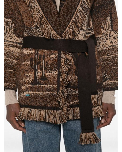 Alanui Brown Wild Wild Wool Cardigan