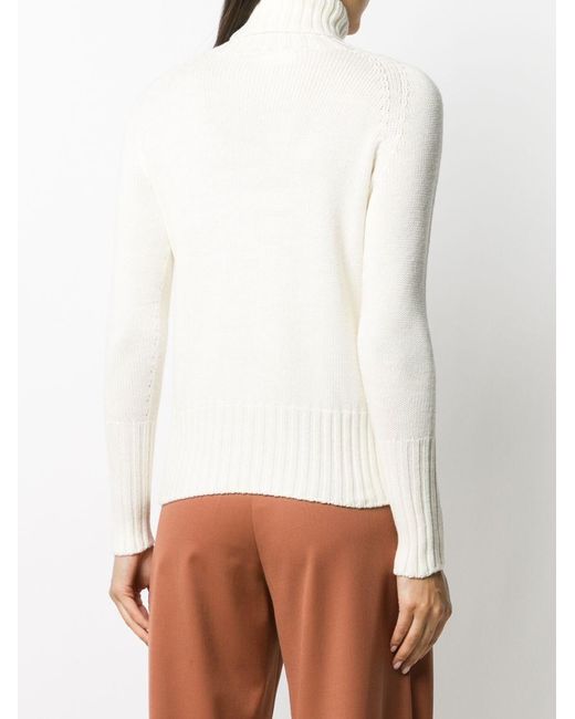 Drumohr White High Neck Sweater