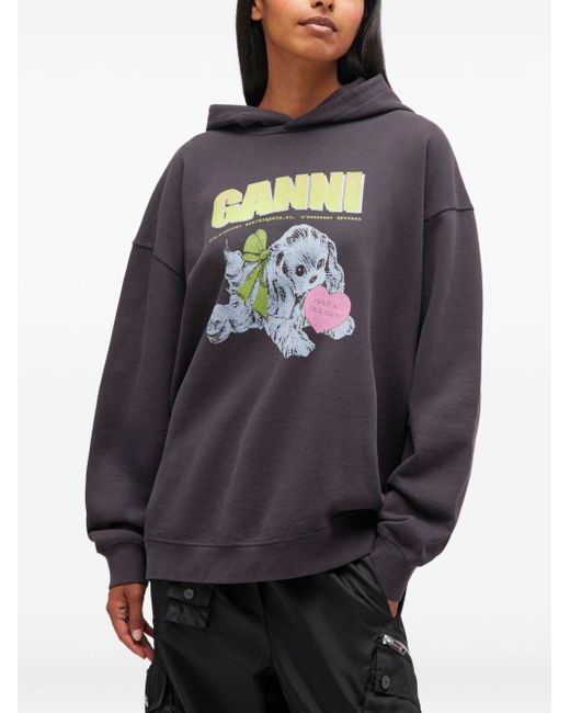 Ganni Purple Dark Puppy Hoodie