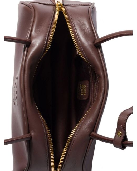 Miu Miu Brown Beau Medium Leather Handbag