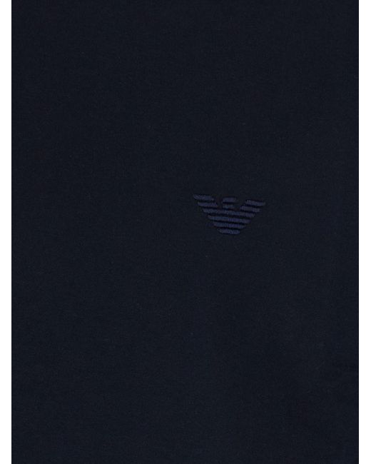 Emporio Armani Blue Logo Cotton T-Shirt for men