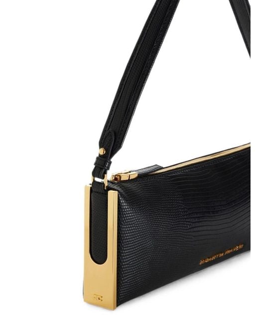 Elisabetta Franchi Black Faux Leather Shoulder Bag