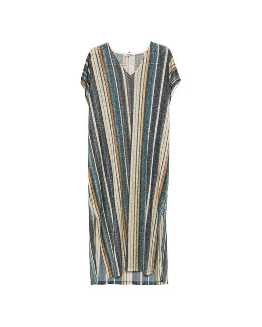 Siyu Green Zoe Striped Kaftan Dress