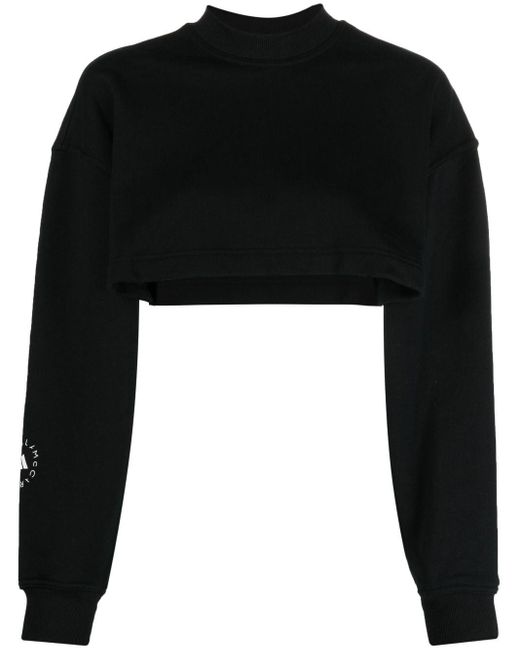 Adidas By Stella McCartney Black Truscasuals Cropped Sweatshirt