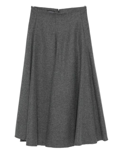 Susanne Bommer Gray Wool Midi Skirt