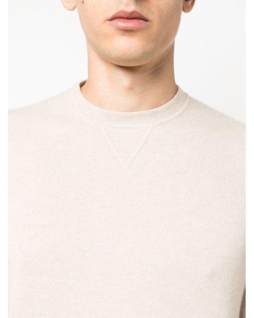 Colombo Natural Cashmere Crewneck Sweater for men