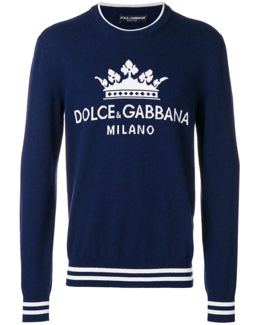 \u0026 Gabbana Crown Logo Intarsia Jumper 