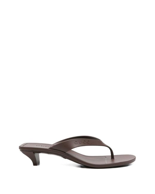 Gucci White Vittoria Thong Sandals