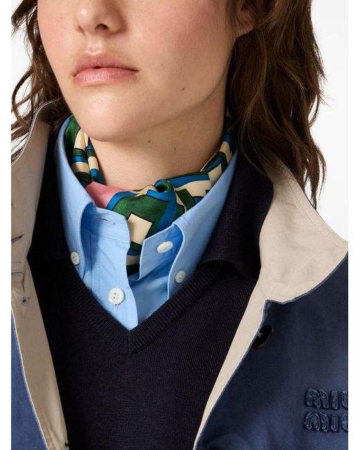 Miu Miu Blue Cotton Blouson Jacket
