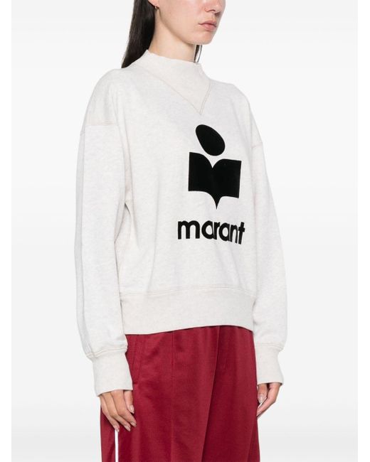Isabel Marant White Moby Logo Cotton Sweatshirt