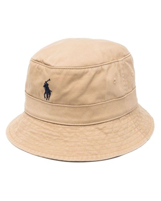 Polo Ralph Lauren Natural Logo-embroidered Bucket Hat for men