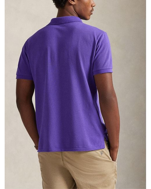 Polo Ralph Lauren Purple Slim Fit Mesh Polo for men