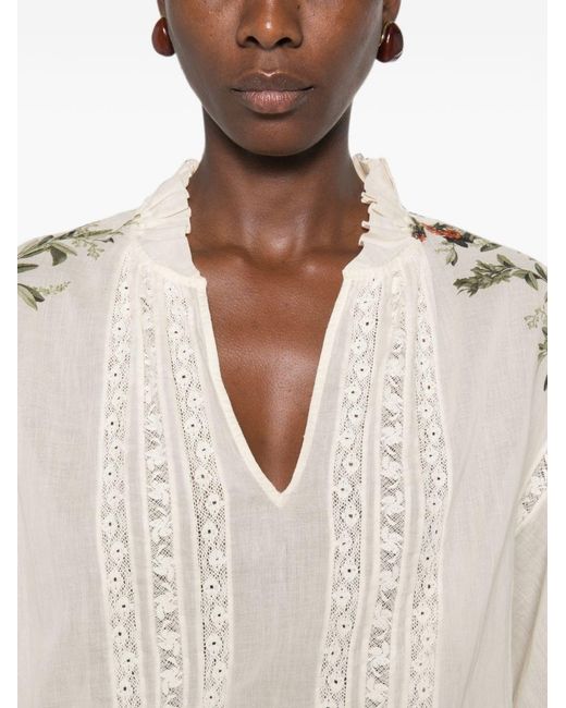Alice + Olivia Natural Cassie Cropped Blouse