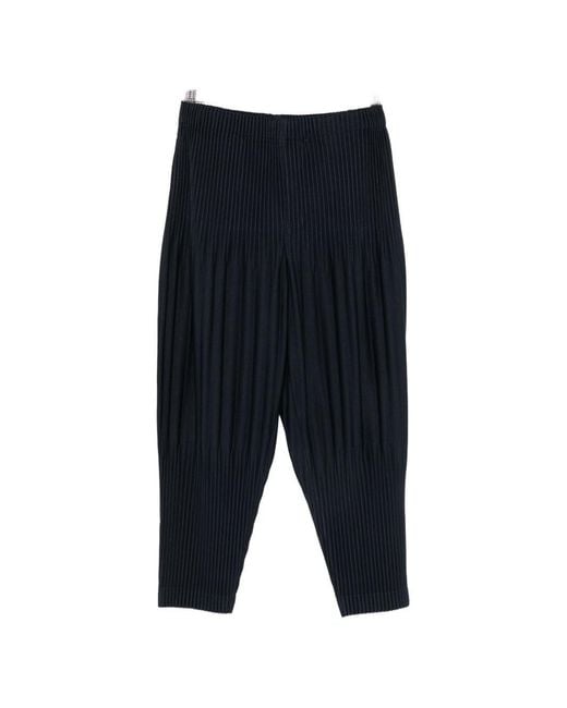 Homme Plissé Issey Miyake Blue Pleated Trousers for men