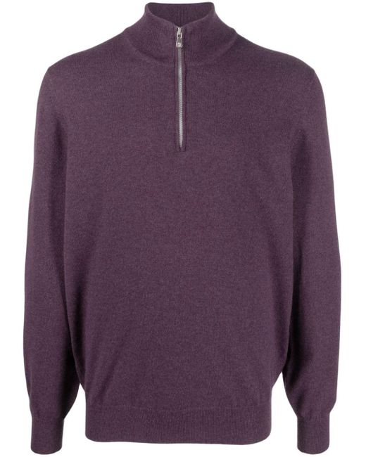 Brunello Cucinelli Purple Fine-knit Cashmere Jumper for men