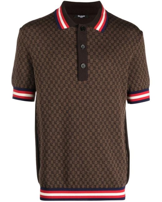 Balmain Brown Polo Shirt for men