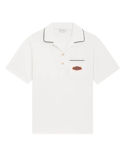 Drole de Monsieur White Polo Drole Patch for men