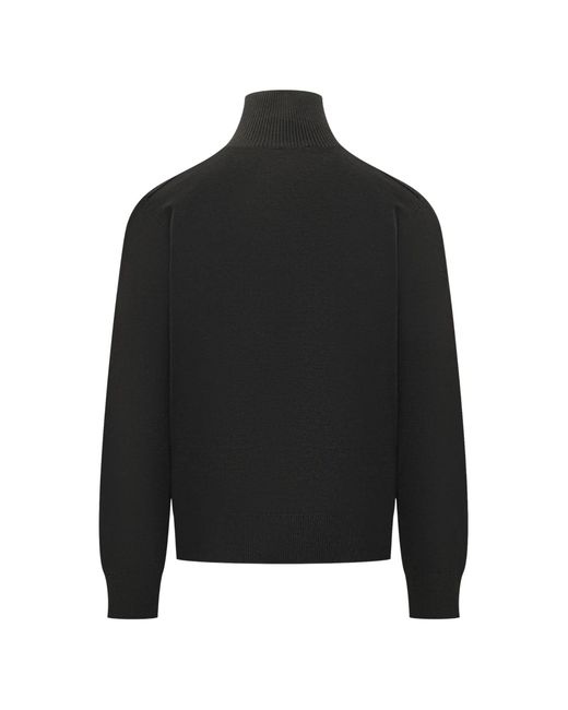 Burberry Black Sweater With Check Detail for men