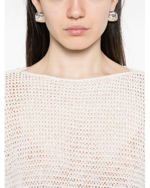 Base London White Cotton Blend Sweater