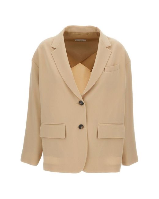 Alberto Biani Natural Cady Single-Breasted Jacket