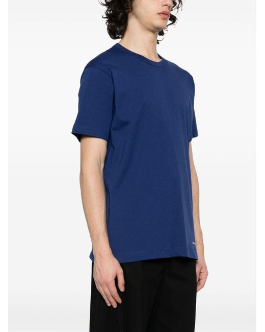 Comme des Garçons Blue Logo-printed Cotton T-shirt for men