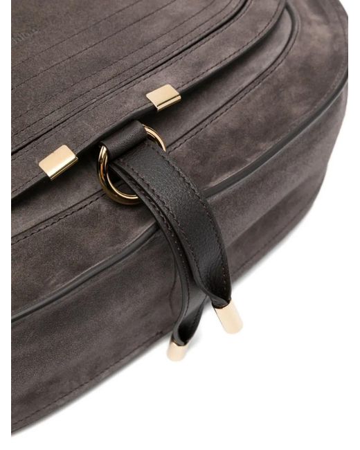 Chloé Gray Chloé Marcie Suede Leather Hobo Bag