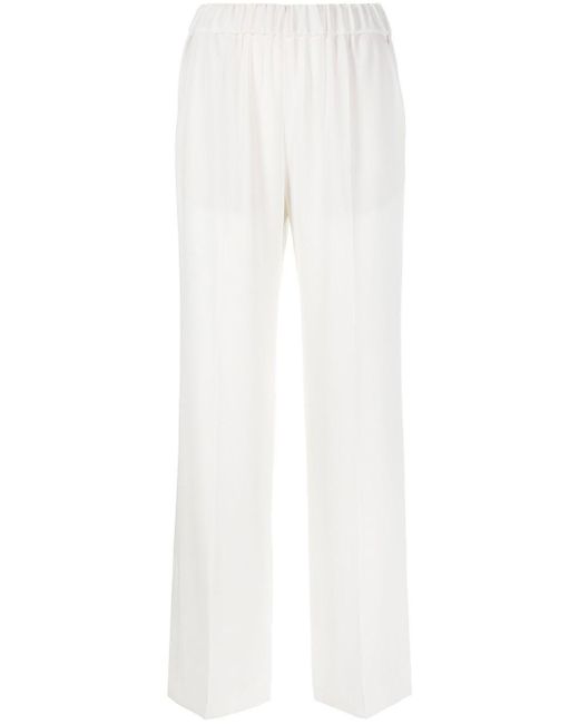 Alberto Biani White Cady Elasticated Trousers