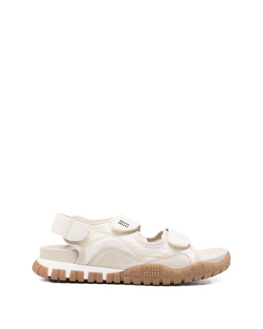Miu Miu White Tyre Slingback Sandals