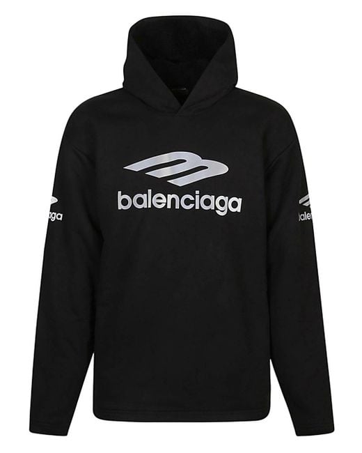 Felpa Con Logo di Balenciaga in Black da Uomo