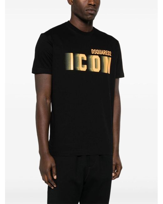 DSquared² Black Icon Logo-print T-shirt for men