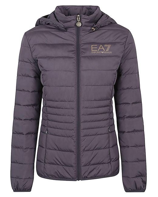 EA7 Blue Logo Short Down Jacket