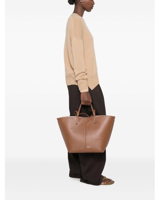 Emporio Armani Brown Medium Leather Tote Bag