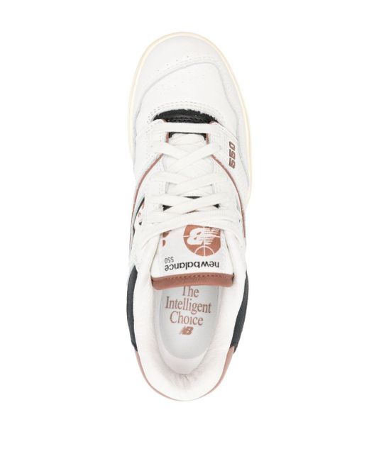 New Balance White 550 Leather Sneakers for men