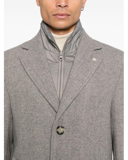 Manuel Ritz Gray Wool Coat for men