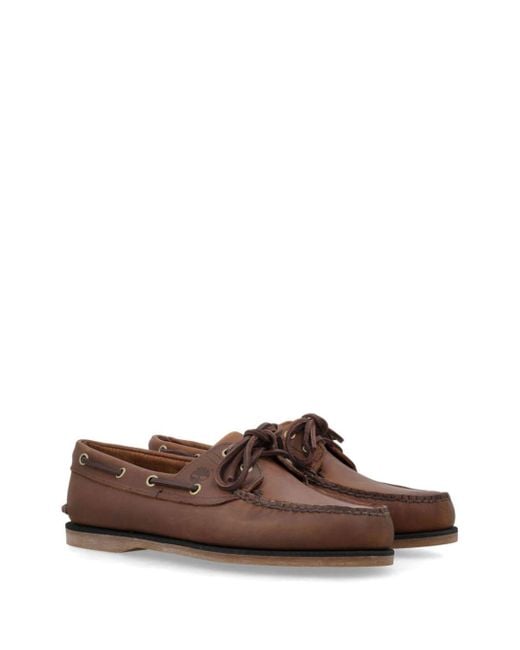 Timberland Brown Classic Leather Boat Shoes for men