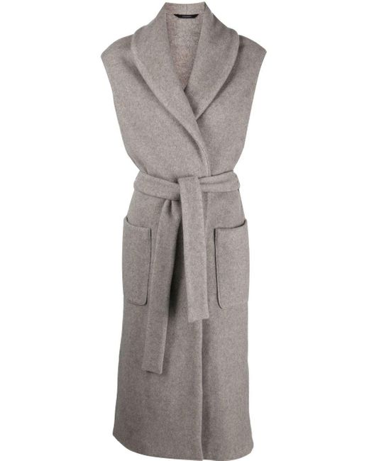 Colombo Gray Sleeveless Belted Trench Coat