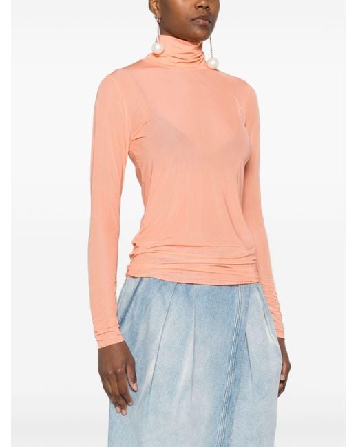 Dries Van Noten Pink High-Neck Top