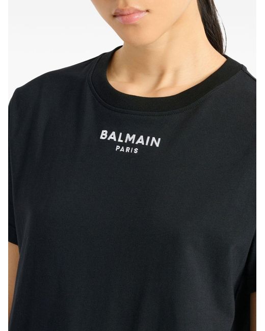 Balmain Black Logo Cotton T-Shirt