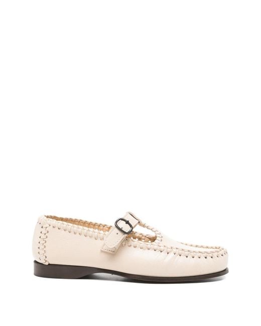 Hereu White Alcover Leather Loafers