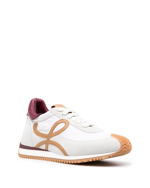 Loewe White Flow Runner Monogram Leather And Shell Trainers