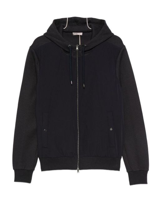 Herno Blue Cotton Hooded Jacket for men