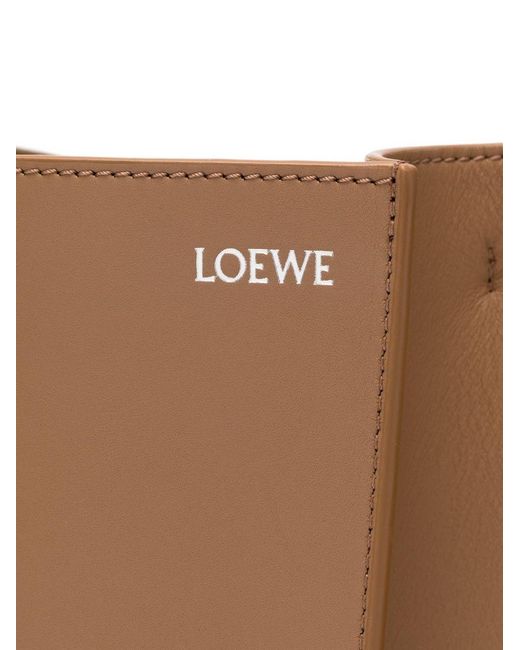 Loewe White Bilbao Medium Leather Bucket Bag