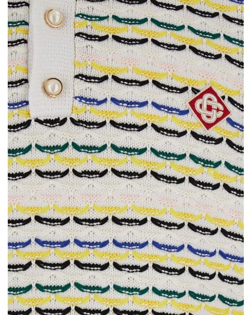 Casablanca White Polo Shirt With Logo Embroidery for men