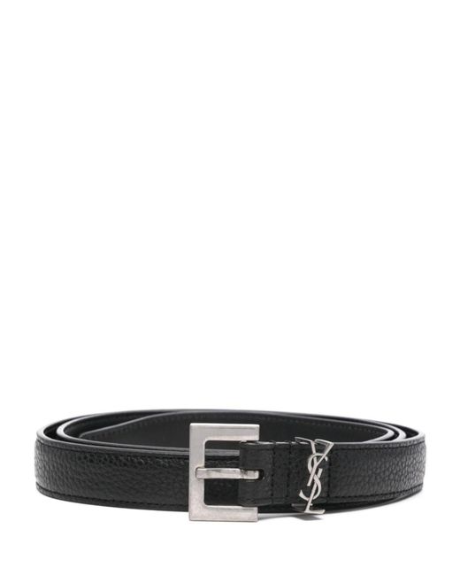 Saint Laurent White Cassandre Belt for men