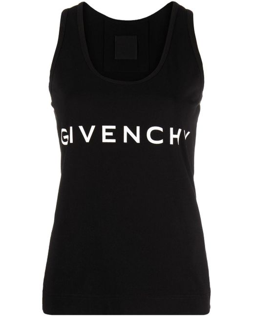 Top in cotone con logo di Givenchy in Black