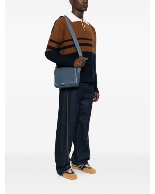 Loewe Blue Pebble Xs Leather Camera Bag for men